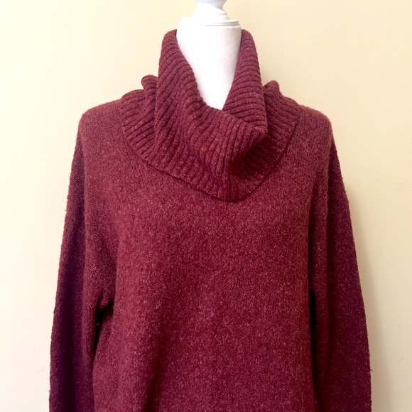 Michael Kors NEW Ruby Red Oversize Relax Fit Cowl Neck Sweater Pullover S/M - Picture 4 of 16